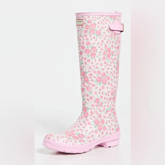 NIB Hunter Boots 🌸💗🌷x LoveShackFancy Original Tall Back Adjustable Boots