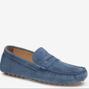 NIB Johnston &amp; Murphy Blue Slip-On Loafers Athens Denim Suede
