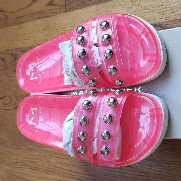 NIB Marc Fisher LTD Pink Jelly Trent Platform Sandal Women's Size 6
