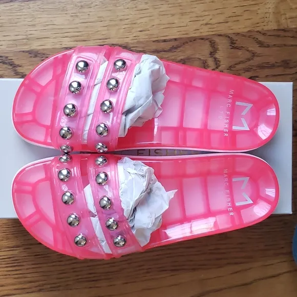 NIB Marc Fisher LTD Pink Jelly Trent Platform Sandal Women's Size 6