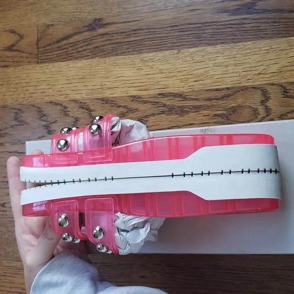 NIB Marc Fisher LTD Pink Jelly Trent Platform Sandal Women's Size 6