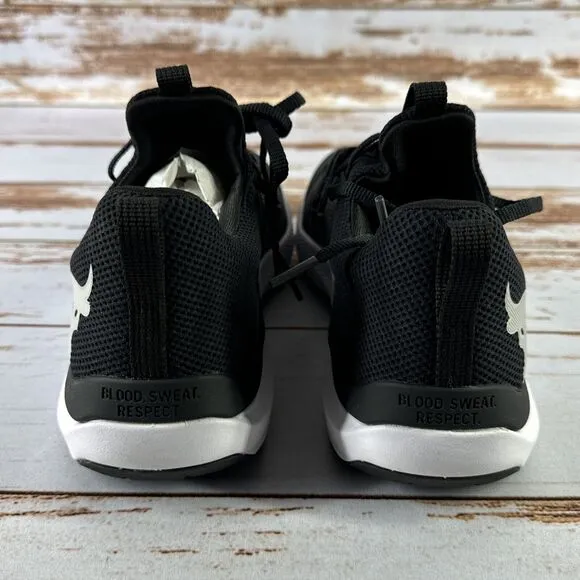 NIB MEN UNDER ARMOUR 3023006-002 UA PROJECT ROCK BSR BLACK/WHITE SHOE SNEAKERS