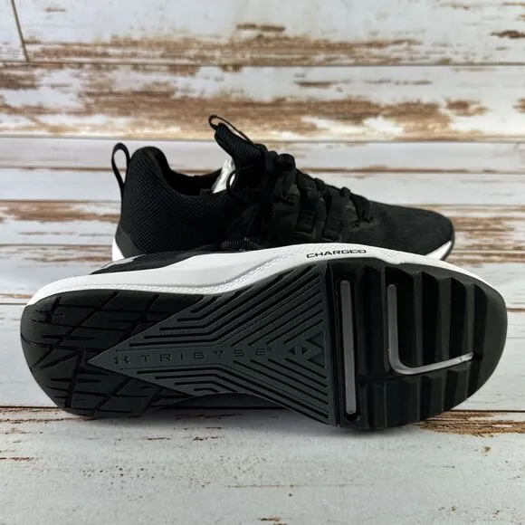 NIB MEN UNDER ARMOUR 3023006-002 UA PROJECT ROCK BSR BLACK/WHITE SHOE SNEAKERS