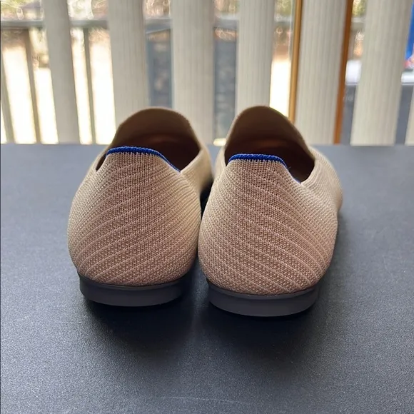 NIB Rothy's Chai Twill Beige and Blue Loafers Size 8.5