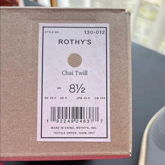 NIB Rothy's Chai Twill Beige and Blue Loafers Size 8.5