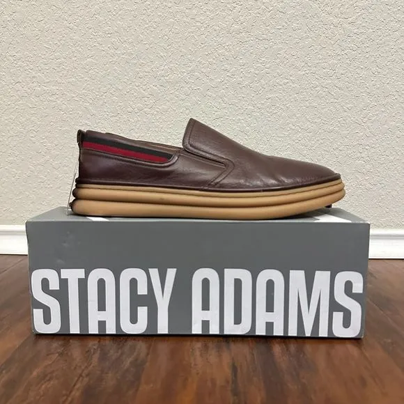 NIB STACY ADAM Delmar Slip On Fashion Sneakers in Chocolate