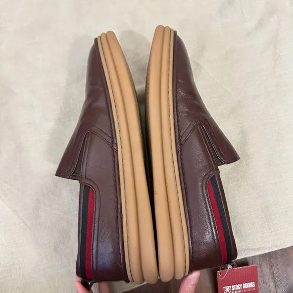 NIB STACY ADAM Delmar Slip On Fashion Sneakers in Chocolate