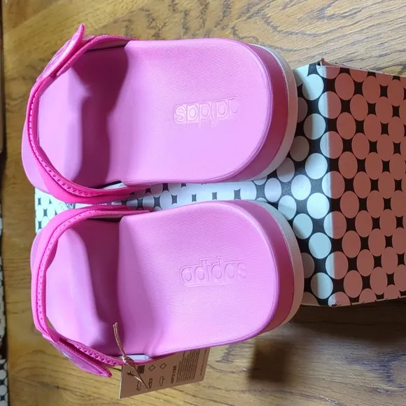 NIB Stella McCartney Slides In Barbie Pink Adidas Collab Women's Size 9