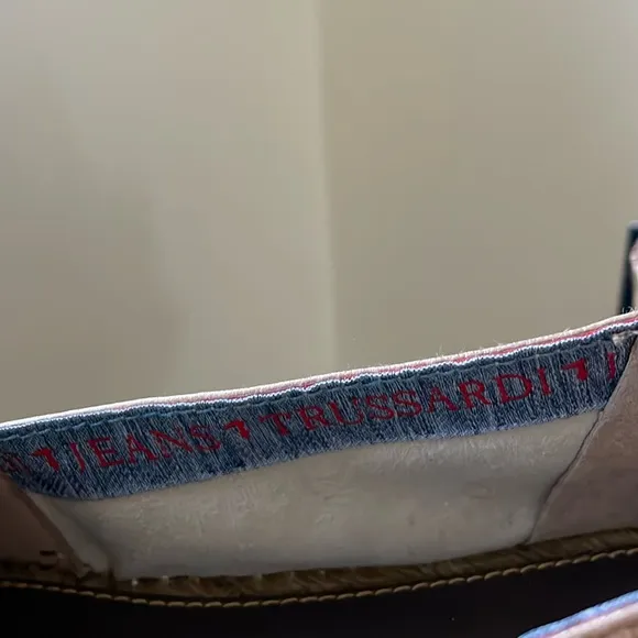 NIB Trussardi Jeans made in Spain leather 3d floral rose gold espadrilles