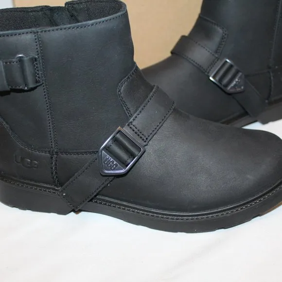 NIB UGG YOUTH 4 5 6 WOMEN'S  6.5-7 AND 7.5-8 LEATHER WATERPROOF SHORT MOTO BOOTS