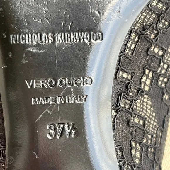 Nicholas Kirkwood Black Flats with Textured Design