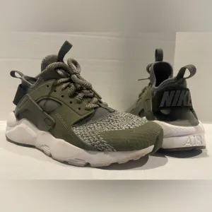 NIKE Air Huarache Ultra Air Mesh Olive Green Lace Up Sneakers Youth 6.5