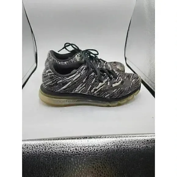 Nike Air Max 2016 Print Black Lace Up Mesh Running Sneakers Men 7.5 818135-100