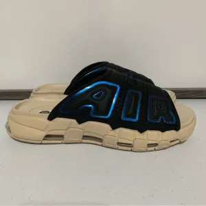 Nike Air More Uptempo “Black/Multi-Color/Sanddrift/Clear” Slides-Size 7 NWOT