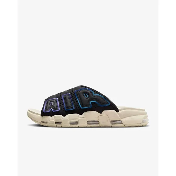 Nike Air More Uptempo Slides Men Size 8 Black Sandrift Sandals FB7799-001 NEW