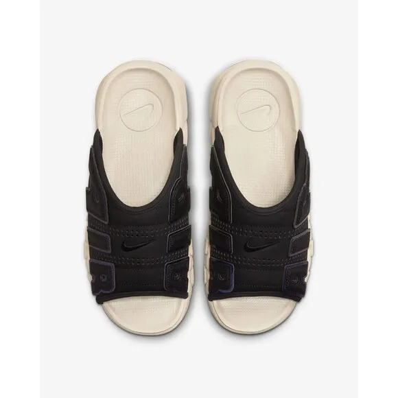 Nike Air More Uptempo Slides Men Size 8 Black Sandrift Sandals FB7799-001 NEW