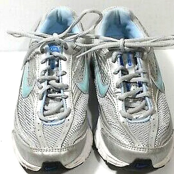 NIKE Air Tri-D Metallic Mesh Leather Running Sneakers GUC