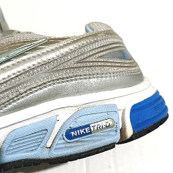 NIKE Air Tri-D Metallic Mesh Leather Running Sneakers GUC