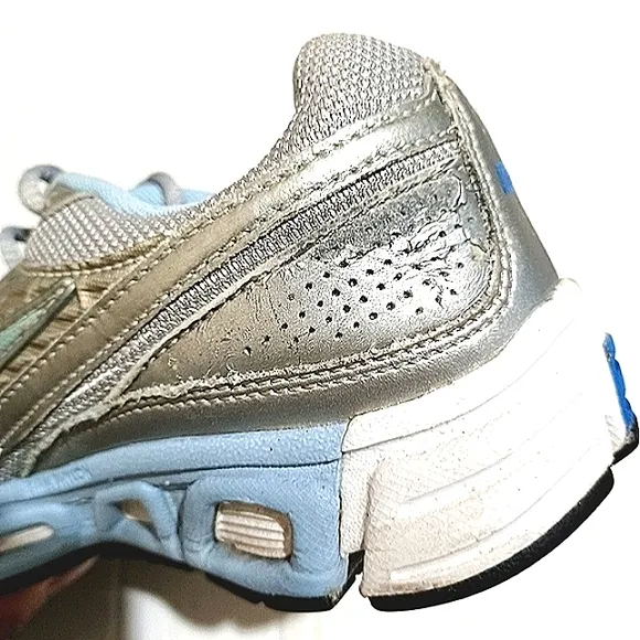 NIKE Air Tri-D Metallic Mesh Leather Running Sneakers GUC