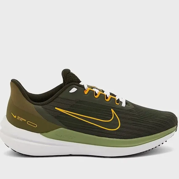 Nike Air Winflo 9 Sneakers Hard Surface Running Lightweight Mesh Mens 11.5 Green