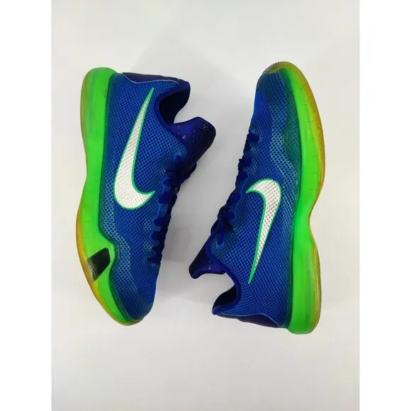 Nike Big Kids Kobe X 10 2015 ‘Emerald City’ Blue Mesh Sneakers Size 6Y US