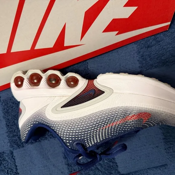 Nike Blue and Red Sneakers with Breathable Mesh