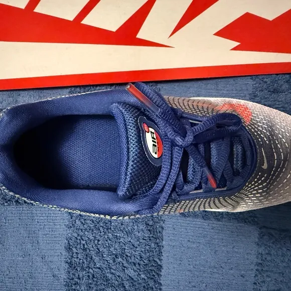 Nike Blue and Red Sneakers with Breathable Mesh