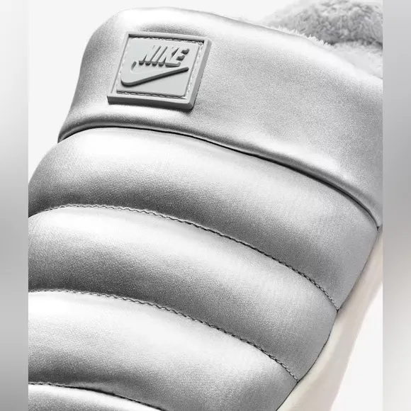 Nike Burrow SE Slides Slippers Silver Light Puffer FZ7940 001 Women's Size 7 New
