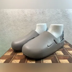 Nike Calm Mule Slides Slip On Shoes Light Grey Sandals US M7/W8 Unisex