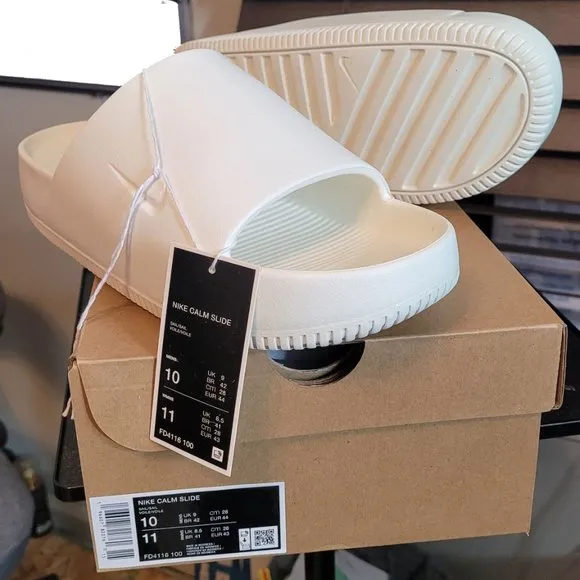 Nike Calm Unisex Slides SAIL/ White Slides New In Box SIZE 7
