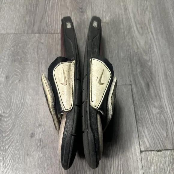 Nike comfort slides black silver 415205–010 size 9 Men’s Chrome Swoosh Foam