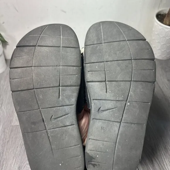 Nike comfort slides black silver 415205–010 size 9 Men’s Chrome Swoosh Foam