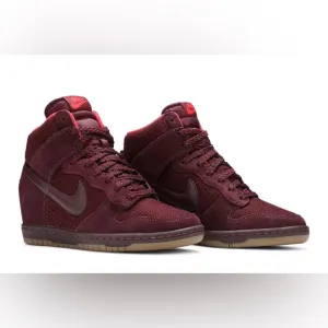 NIKE Dunk Sky Hi mesh burgundy sneakers