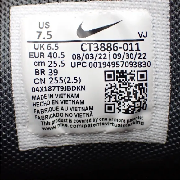 Nike Free Metcon 4 Grey White CT3886-011 Running Shoe Men's Size 7.5 Women’s 9
