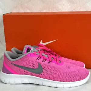 Nike Free RN GS Barbie Pink Blast Running Sneakers Youth SIze 6.5