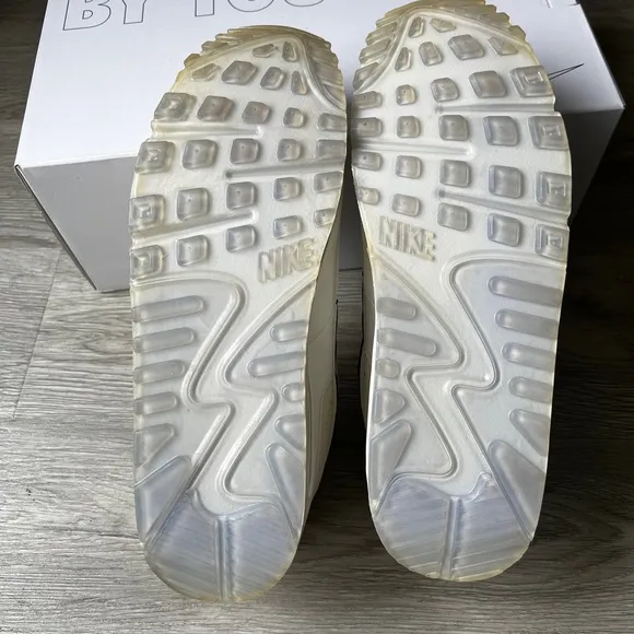 Nike ID White/Sail and Midnight Navy Blue Air Max 90 Sneakers (US 10.5M)