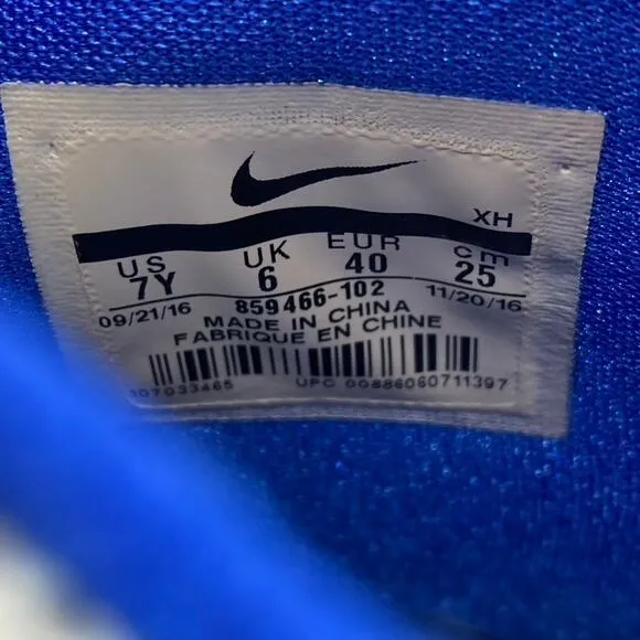 NIKE Kid's White-Blue Kyrie 3 GS Mesh Lace-Up Basketball Sneakers SZ 7Y