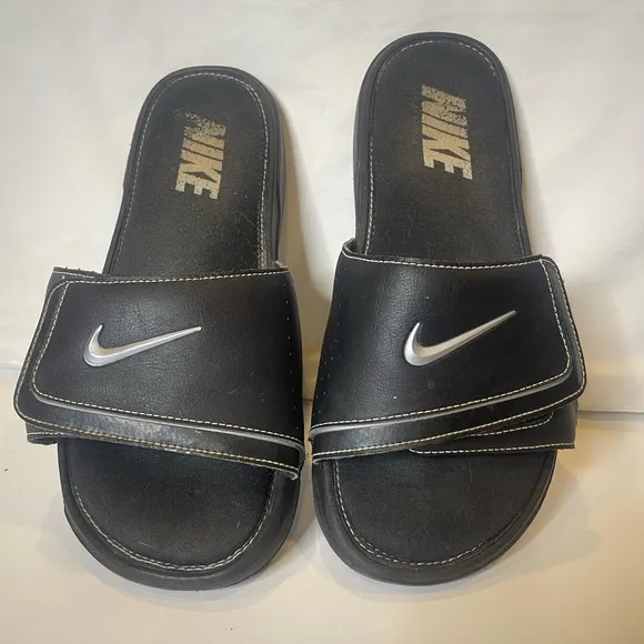 Nike Mens Black Slide Sandals adjustable size 11