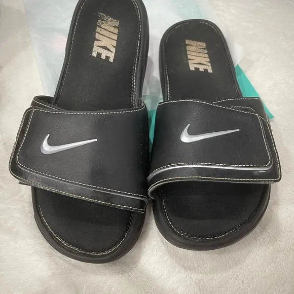 Nike Mens Black Slide Sandals adjustable size 11