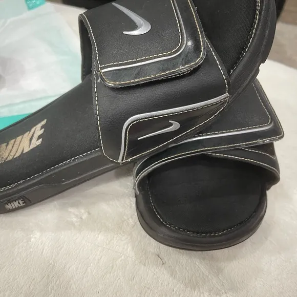 Nike Mens Black Slide Sandals adjustable size 11