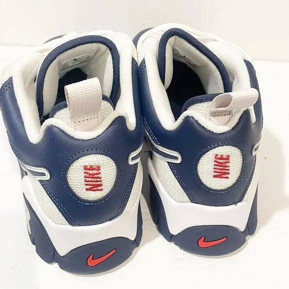 NIKE Men’s Size 12 Air Barrage Blue &amp; White Mesh Leather Sneakers NEW