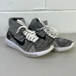 NIKE Mesh HighTop Athletic Sneakers sz 8 Gray/White 818677-101 lunarepic flyknit