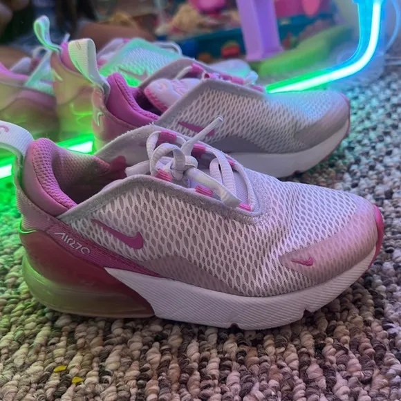 Nike Pink and White Sneakers with Breathable Mesh