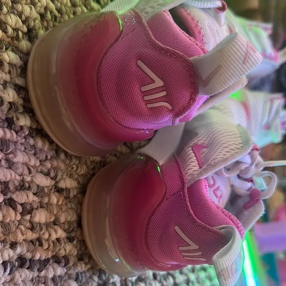 Nike Pink and White Sneakers with Breathable Mesh