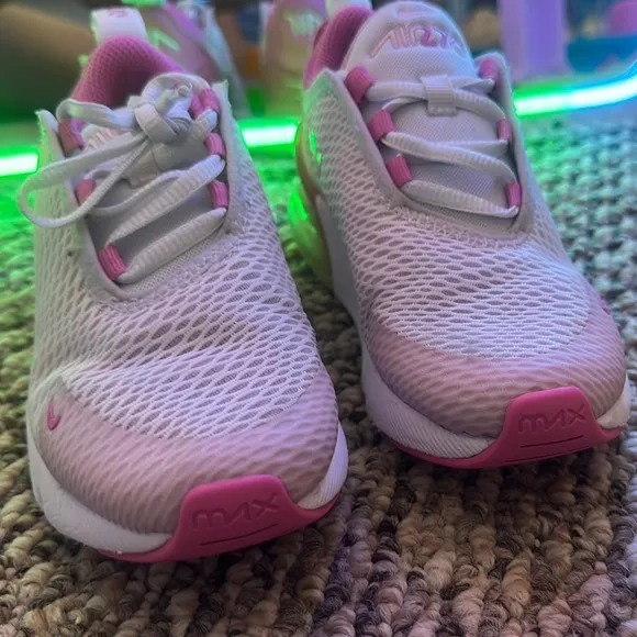 Nike Pink and White Sneakers with Breathable Mesh