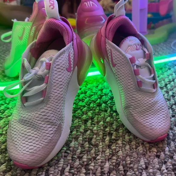 Nike Pink and White Sneakers with Breathable Mesh