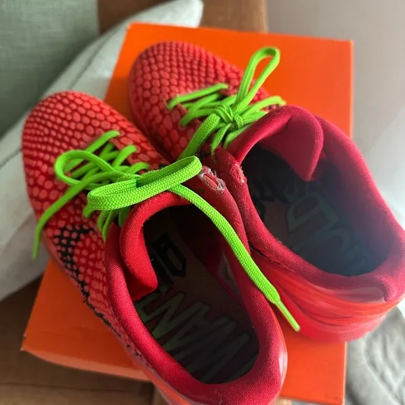 Nike Red and Green Sneakers with Textured Mesh