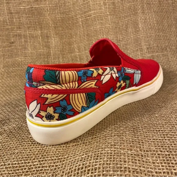 Nike Red Floral Slip-On Sneakers