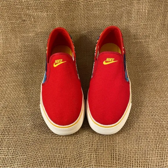 Nike Red Floral Slip-On Sneakers