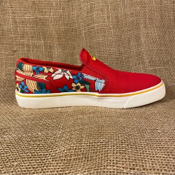 Nike Red Floral Slip-On Sneakers